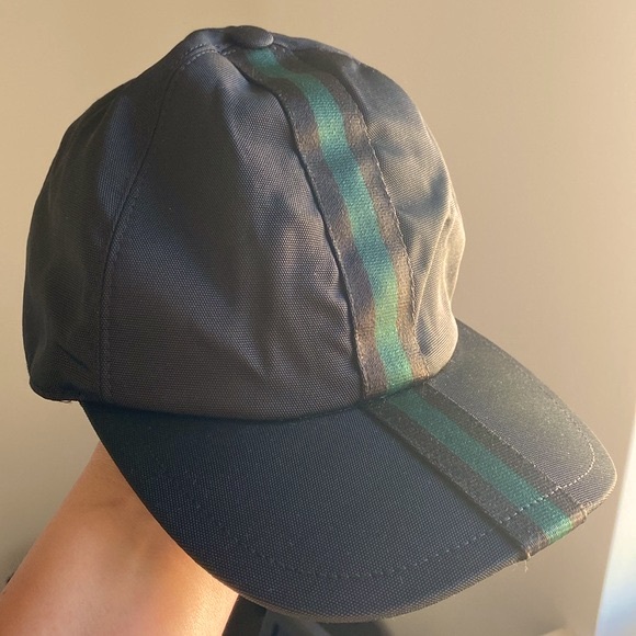 EUC [Gucci] Authentic Luxury Canvas Baseball Hat w/ Black/Green Web, Adjustable! - Picture 2 of 12